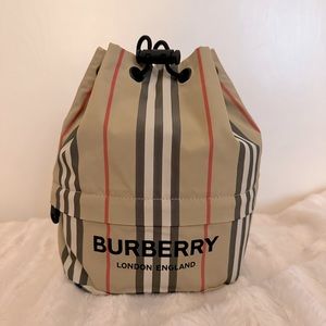 Burberry Phoebe Heritage Stripe Bucket Bag